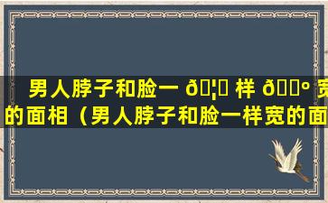 男人脖子和脸一 🦄 样 🐺 宽的面相（男人脖子和脸一样宽的面相好不好）